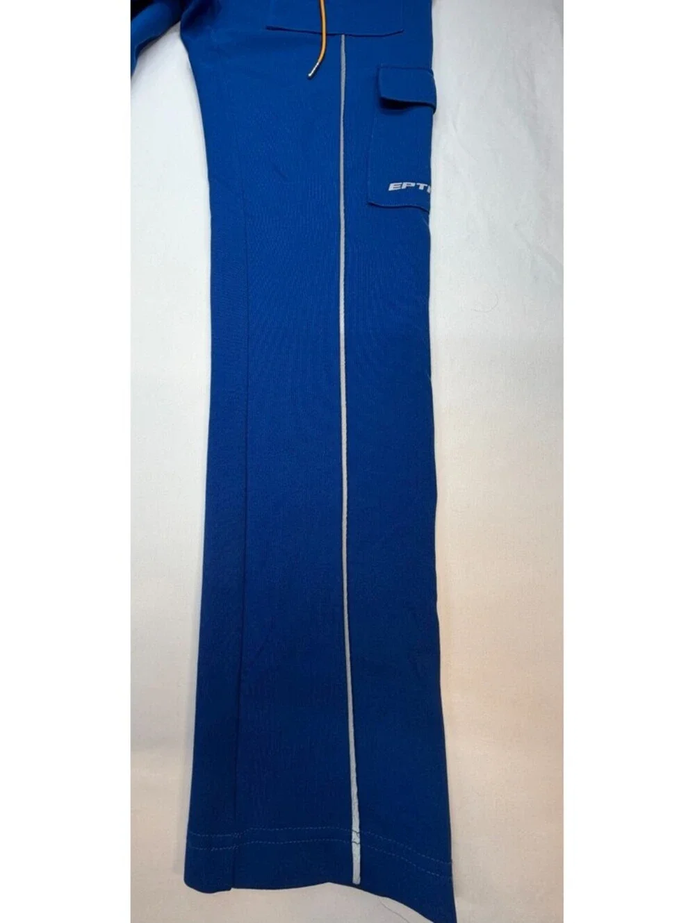 EPTM Men's Pants Cargo Pocket Drawstring Flat Front Mid Rise Size 34 Blue